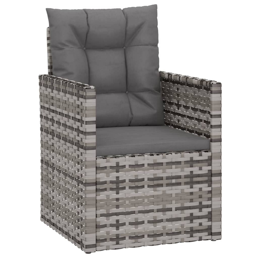 Fauteuil de Jardin LOVY Résine Tressée Gris + Coussin Anthracite | monsalon-jardin