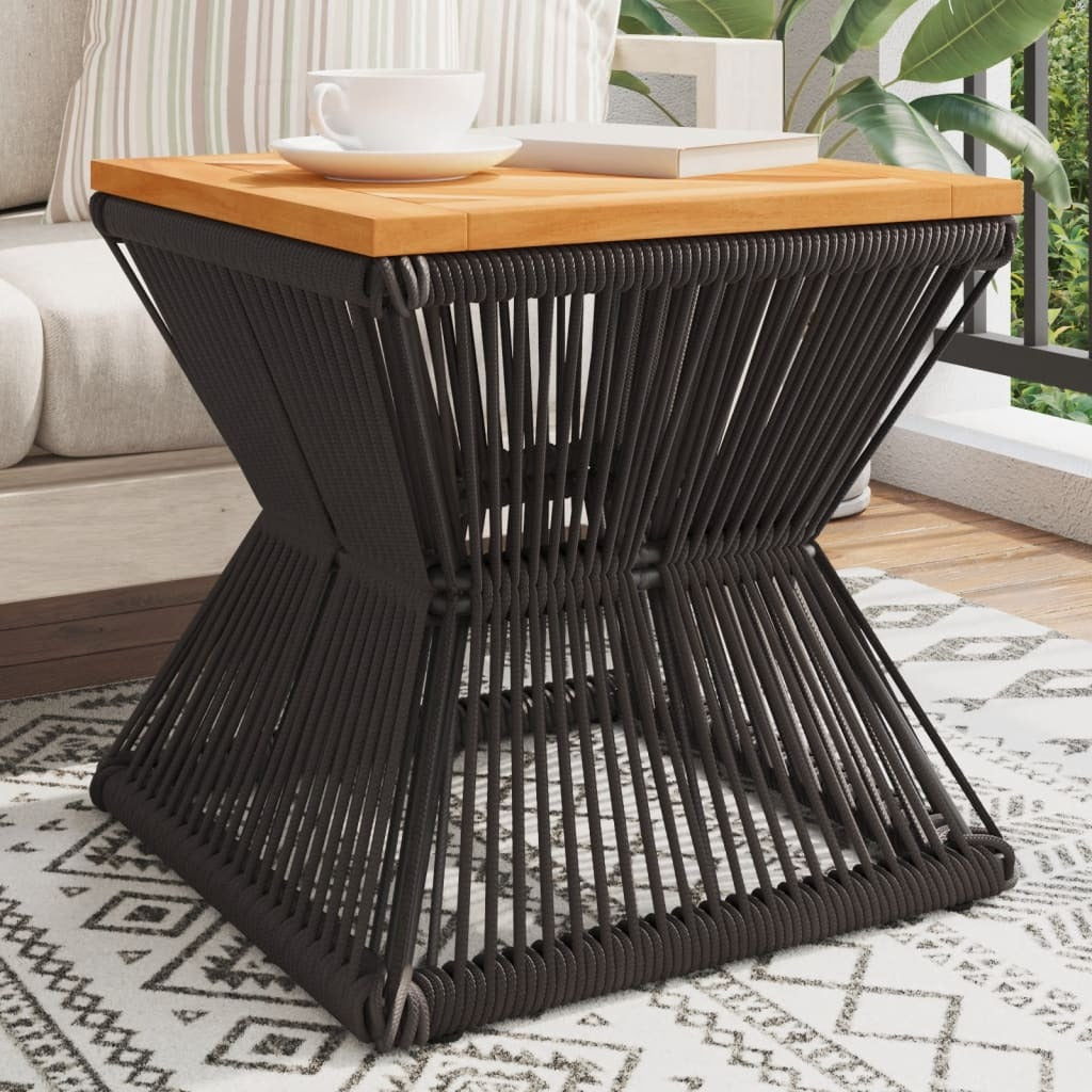 Table Basse de Jardin BELLY Acacia Massif + Acier Noir | monsalon-jardin
