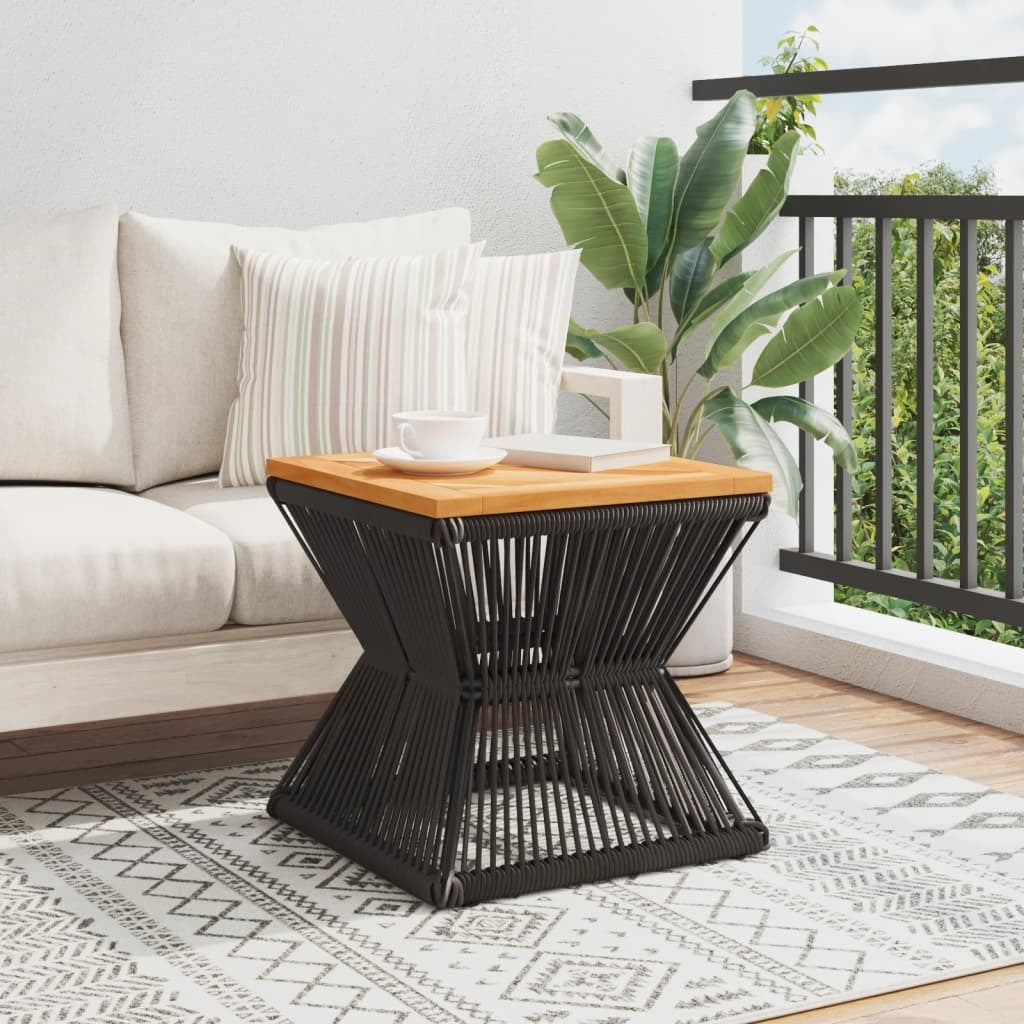 Table Basse de Jardin BELLY Acacia Massif + Acier Noir | monsalon-jardin