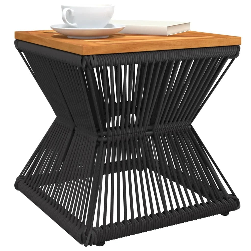 Table Basse de Jardin BELLY Acacia Massif + Acier Noir | monsalon-jardin