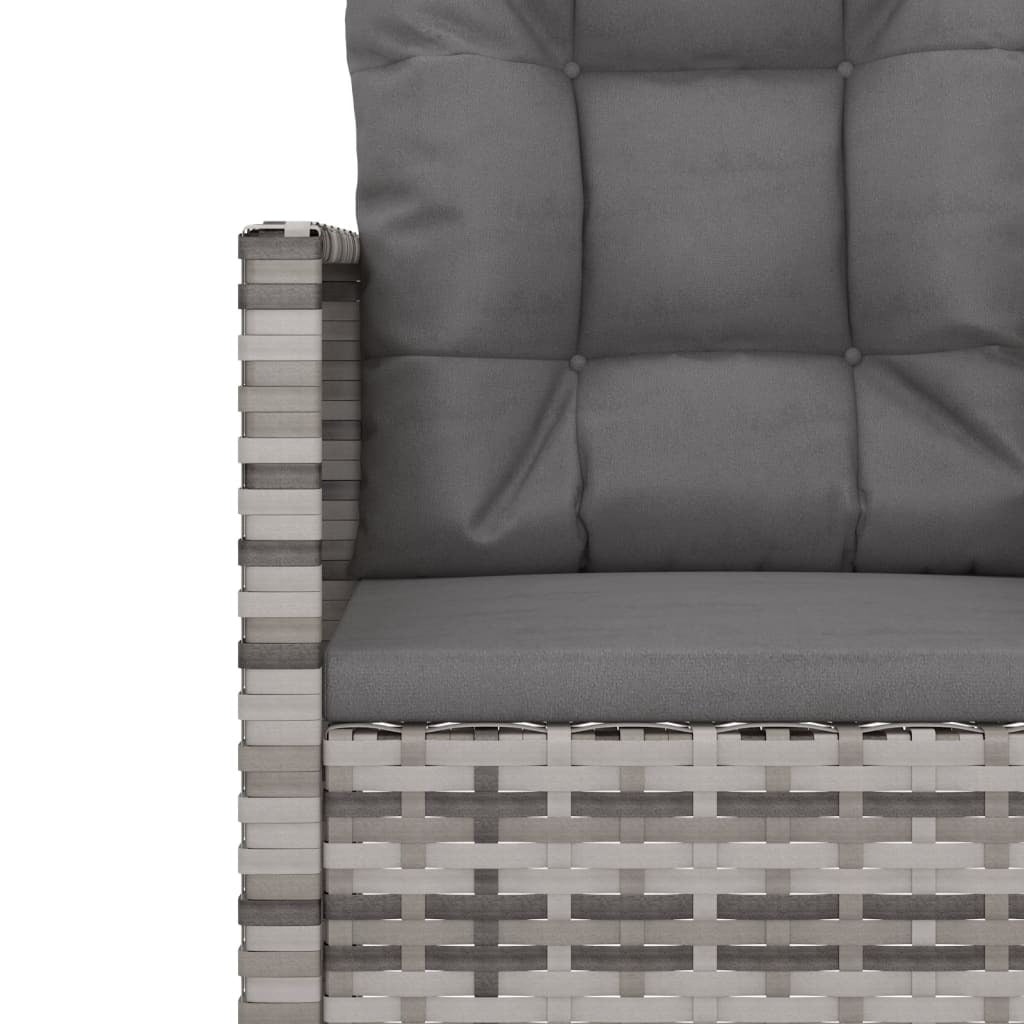Fauteuil de Jardin LOVY Résine Tressée Gris + Coussin Anthracite | monsalon-jardin