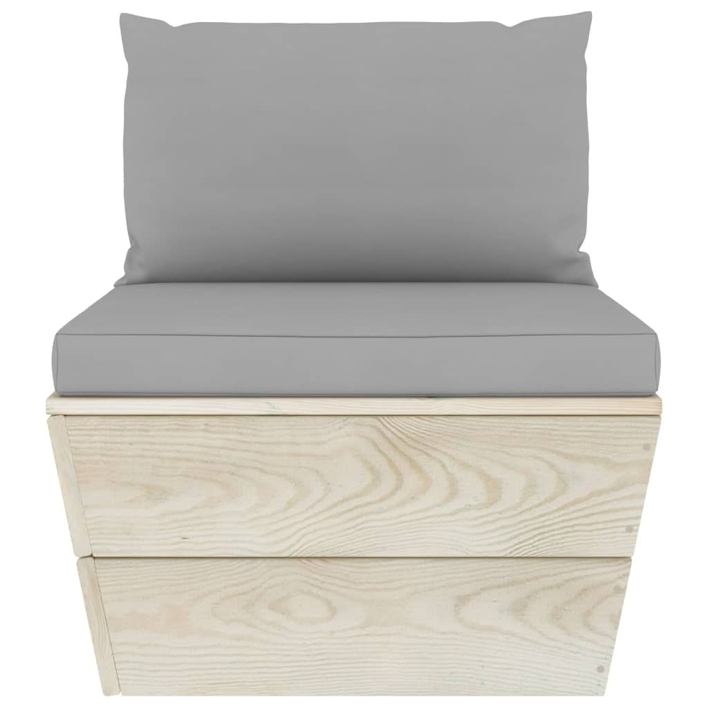 Salon de Jardin d'Angle ALBA NOIR Aluminium Anthracite 8 Pcs Bois d'Épicéa | monsalon-jardin