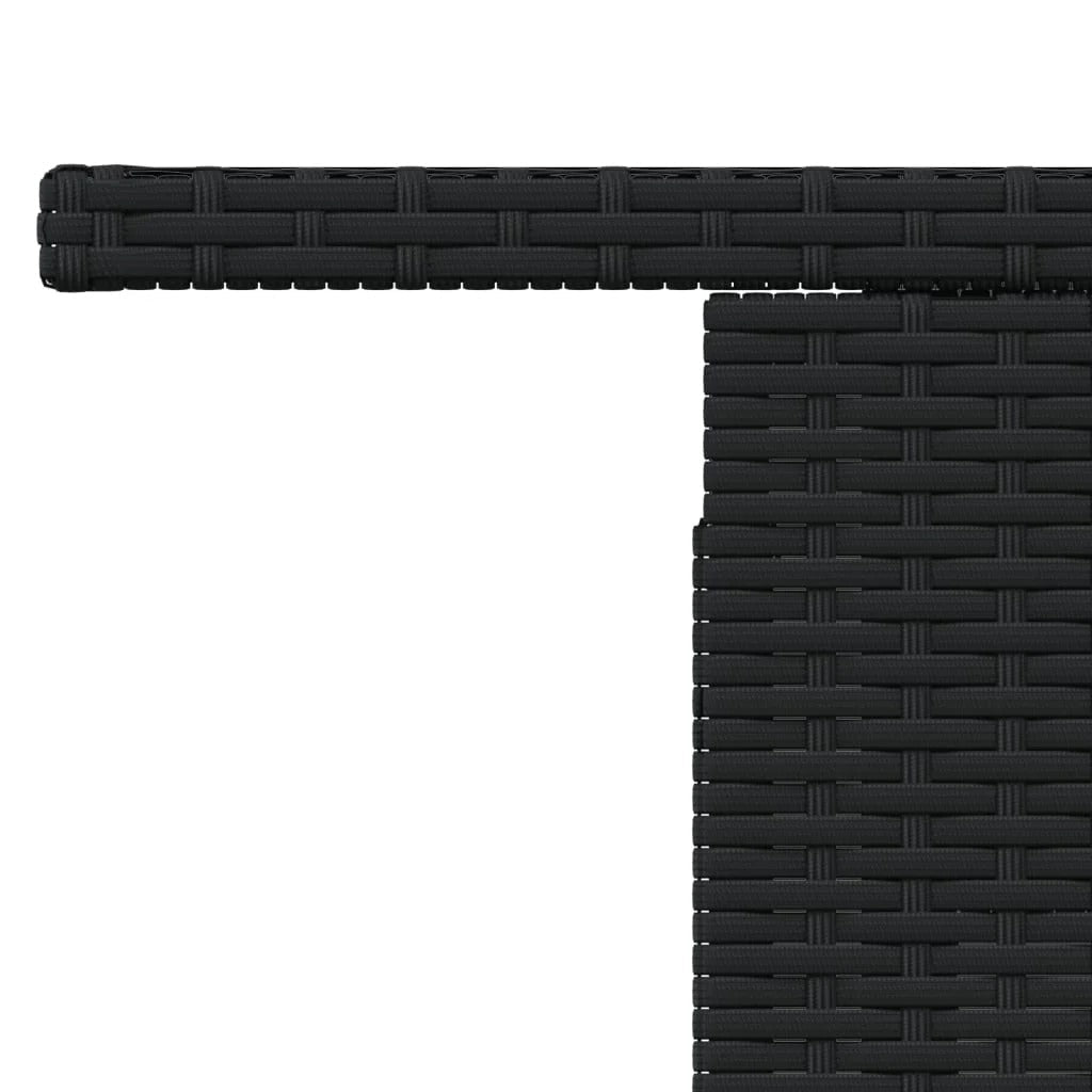 Table de Jardin AURA Résine Tressée Noire Verre Trempé 100x55 cm | monsalon-jardin