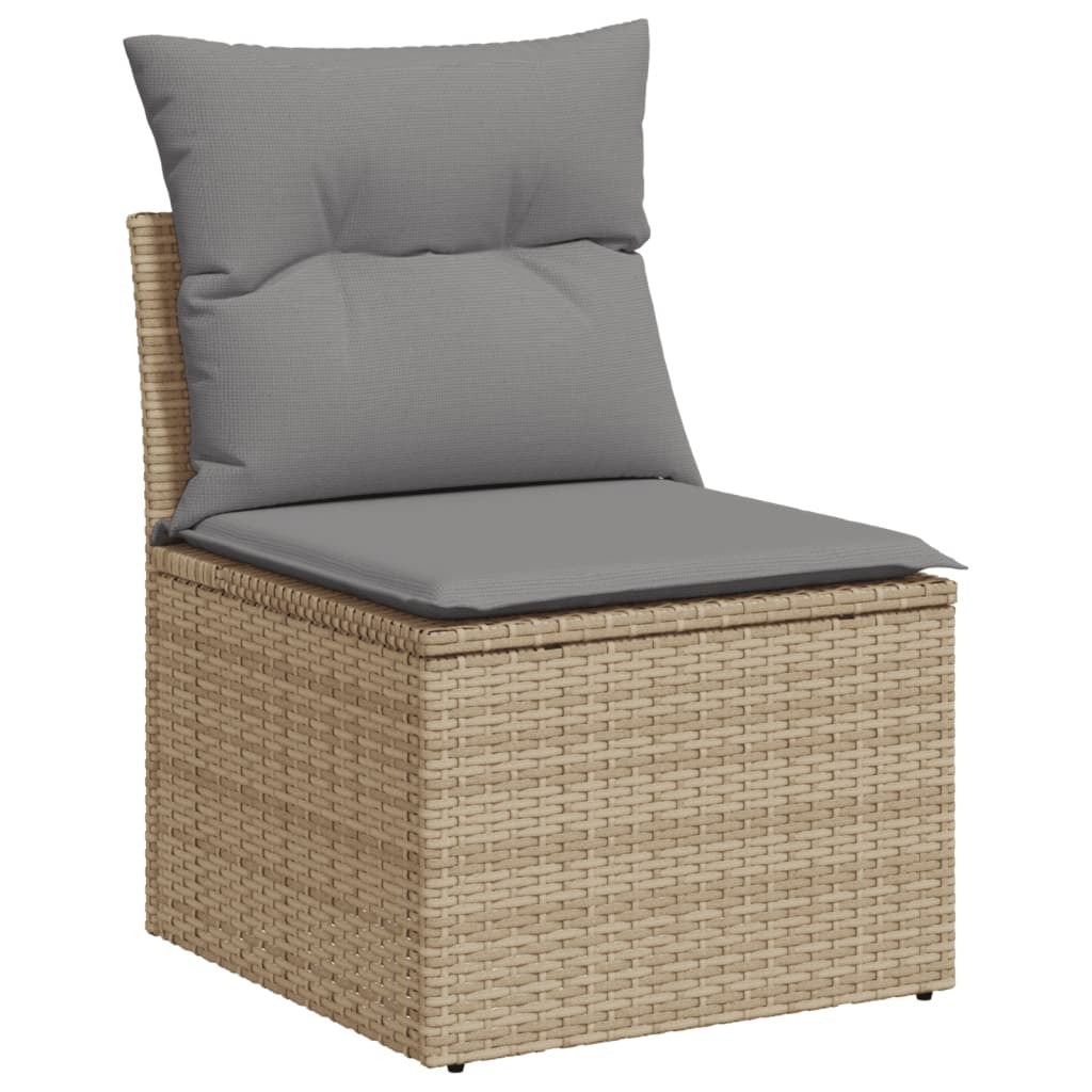 Salon de Jardin AURA BEIGE 5 Pcs Résine Tressée + Coussins | monsalon-jardin