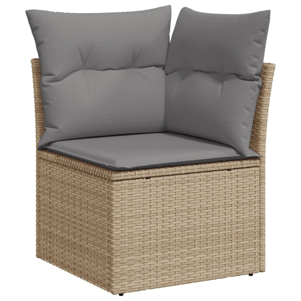 Salon de Jardin AURA BEIGE 5 Pcs Résine Tressée + Coussins | monsalon-jardin