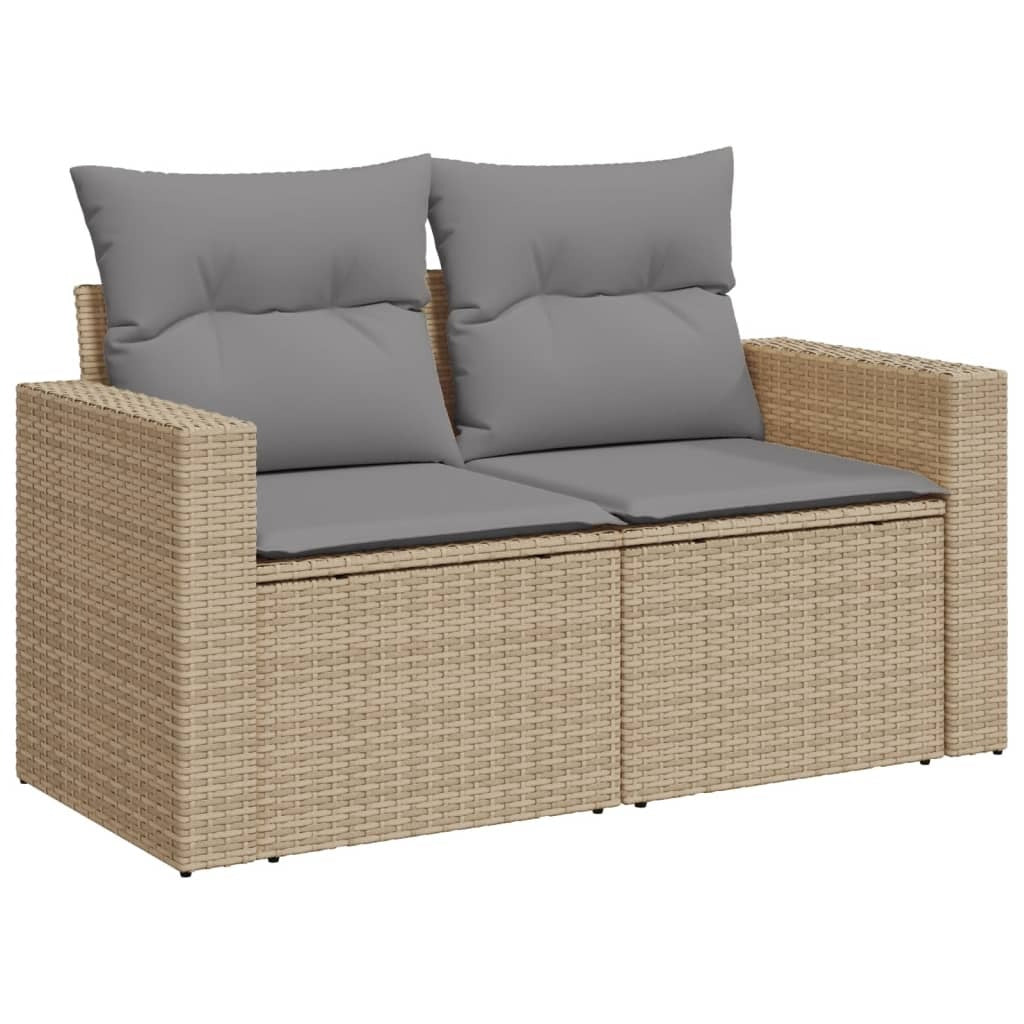 Salon de Jardin AURA BEIGE 5 Pcs Résine Tressée + Coussins | monsalon-jardin